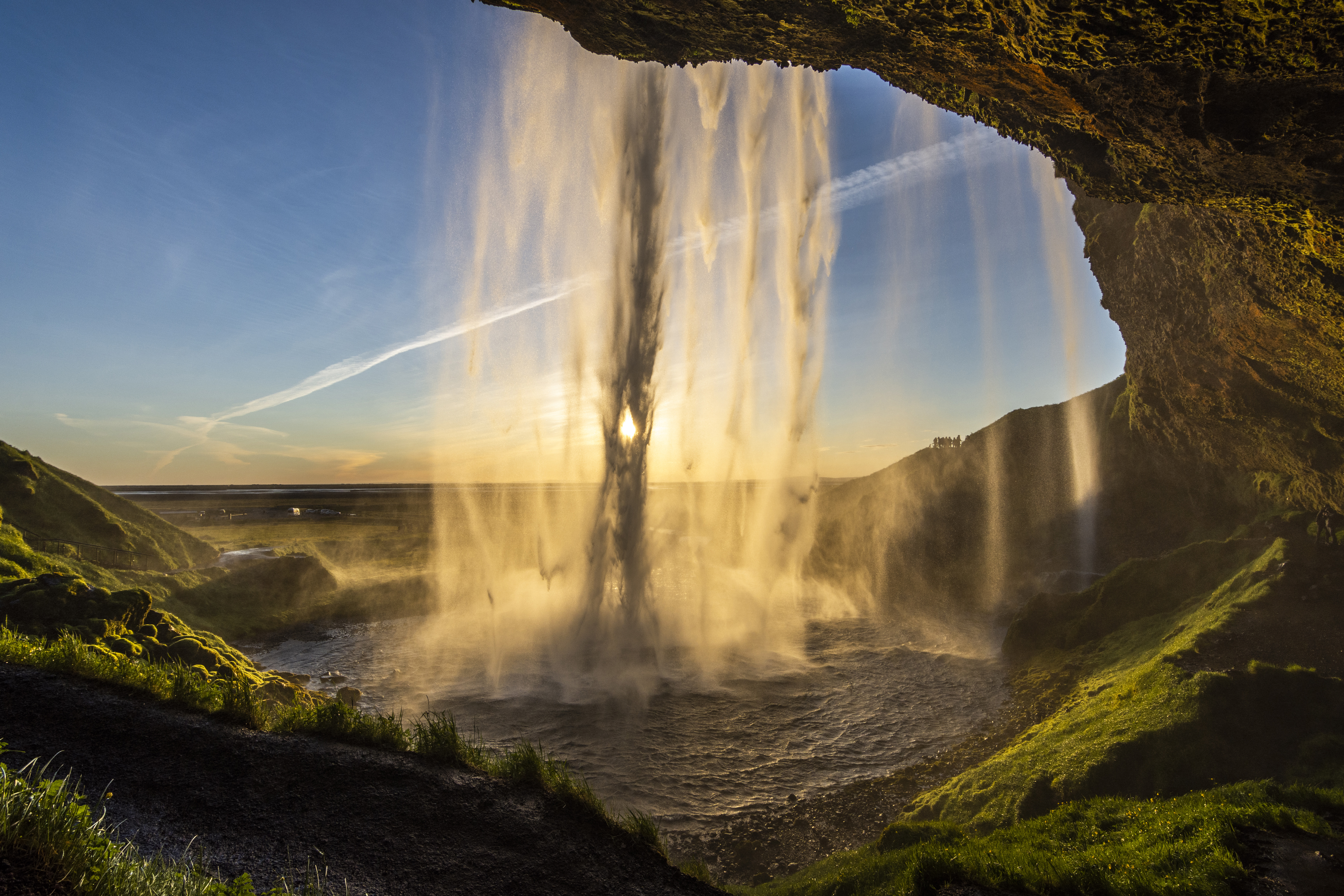 waterfall-sunset